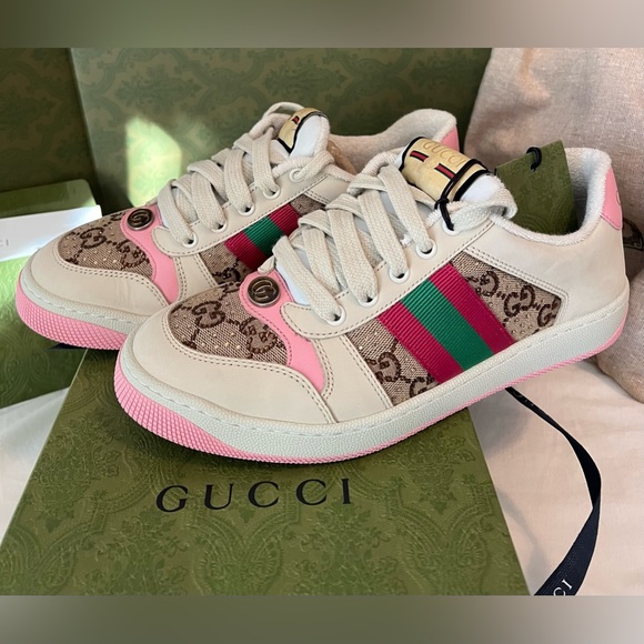 Gucci Shoes Brand New Gucci Screener Sneakers With Crystals Size 85